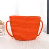 Bolsa Infantil para Mujer Linda de Paja Pequeña Cruzada para Niña Monedero Mini para Niño Set de Sombrero Verano Orilla del Mar