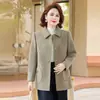 Elegante cárdigan de punto con cuello camisero, corte holgado, moderno diseño nuevo para primavera y otoño, estilo chino, talla grande, top para mujer de mediana edad, prenda de abrigo versátil