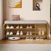 Banqueta Super Estreita 25CM de Largura para Trocar Sapatos Pai e Filho Estilo Creme para Entrada de Casa Sapateira Integrada