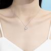 Collar Planeta Cósmico para Mujer Lujo Ligero Nicho Azul Soñador Piedra de Cristal Cadena para Clavícula Acero Inoxidable Circonio Blanco Brillante Cadena para el Cuello
