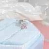 Rosa Dulce Gato Kt Acero de Titanio Hélice de Oreja Aro de Oreja Clavo Corte Único Exquisito Corazón Calado Gato Pendientes Versátiles Pendientes