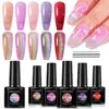 Set de Herramientas para Manicura en Gel Esmalte de Uñas Ojo de Gato Arcoíris Transfronterizo, Juego de Frascos Pequeños de Vidrio Transparente Hielo Polvo de Gel de Vidrio