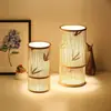 Nova luminária de mesa para sala de chá estilo chinês, luminária de arte em bambu para sala de estar, quarto, cabeceira, corredor de casa de chá, luminária de chão decorativa aconchegante tecida em bambu