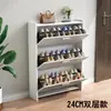 Zapatero ultradelgado de 17 cm para uso doméstico, gabinete moderno y simple de entrada con puerta abatible para pasillos estrechos, zapatero económico, ahorrador de espacio