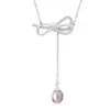 Acessórios de Pérola DIY Joias Conjunto de Pérolas em Prata Esterlina S925 para Mulheres Nicho Luxo Leve Moda Commute Colar de Laço