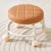 Taburete con Ruedas, Taburete Bajo para Niños Aprendiendo a Caminar, Silla Giratoria, Taburete Pequeño Móvil, Taburete con Ruedas Universales, Taburete para Cambiar Zapatos