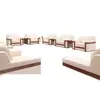 Sofá de recepción de lujo para reuniones en el área de recepción de negocios administrativos oficiales, asiento individual en tela blanca