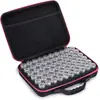 Caja de almacenamiento ranurada redonda transparente para torno de uñas slot Caja de almacenamiento para pintura de diamantes caja de bordado de diamantes de plástico transparente