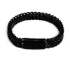 Pulsera de Acero Inoxidable Hip-Hop Transfronterizo con Diseños Frontales y Traseros para Hombres, Joyería de Mano Punk Simple y Audaz, Accesorios para Hombres al por Mayor