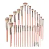Conjunto de Pincéis de Maquiagem Rosa Transfronteiriço com 30 Peças, Pincel para Blush e Sombra Nasal, Pincel para Sombra com Cerdas Macias, Pincel para Base e Contorno, Venda Direta da Fábrica