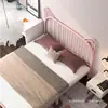Cama moderna simple de hierro forjado 1.2m para apartamentos de alquiler, cama individual para uso doméstico, cama doble estilo ins con orejas de gato, popular en línea 1.5m
