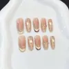 Pack de Uñas Portátiles con Lunares Franceses, Cintura con Pedrería, Ojo de Gato, Tira de Uñas Falsas Pre-hechas, 30 Piezas, ins