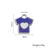 Accesorios de Colgante de Dibujos Animados con Goteo de Aceite de Acero Inoxidable, Diseño de Ropa para Gatos en Forma de Corazón, Accesorios de Joyería para Pulseras y Collares DIY