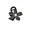 Presilha de Cabelo Floral Completa em Diamante de Luxo Leve, Presilha de Tubarão Fashion com Pérolas, Grampo de Cabelo de Strass de Alta Qualidade, Acessório de Cabelo Atmosférico para Mulheres