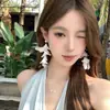 Pendientes de Borla de Pétalos de Hada Super Perla para Mujer, Atmósfera Marina, Pendientes Pequeños, Dulces Elegantes, Pendientes Estilo Vacaciones