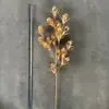 Flores Artificiales, Hojas de Abanico Doradas, Eucalipto, Flores de Plástico Color Oro Rosa, Flores para Decoración de Cubo de Bendición para Bodas y Año Nuevo