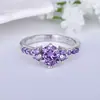 Comércio exterior venda quente Europa e Estados Unidos venda quente anel feminino roxo gem anel de casamento micro incrustação casal jóias fábrica vendas diretas