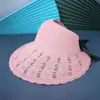 Novo Chapéu de Palha Vazio de Tricô Feminino de Verão com Laço e Aba Grande Chapéu de Sol para Viagem ao Ar Livre Chapéu de Sol Vazio