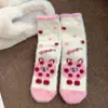 Calcetines de Terciopelo de Visón Rosa para Mujer, Estilo Coreano, Espesos y Cálidos para Dormir, Lindos y Suaves Calcetines de Maternidad para Invierno
