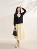 Falda de línea A, suelta y fluida, con cintura elástica, nueva colección de otoño, ropa para mujer talla grande, diseñada para cubrir las caderas y crear un efecto adelgazante, estilo 66322