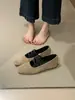 Zapatos de vestir bajos retro con aumento de altura oculto, de nicho, con correas cruzadas, zapatos de mujer, terciopelo, punta cuadrada, boca poco profunda, Mary Janes, bailarinas, mujer