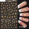 Adesivos de Nail Art Novos Transfronteiriços Fullbeauty com Pó de Glitter Bordado a Ouro Linha Francesa Borboleta Flor Adesivos de Unha Adesivos