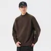 Suéter de punto para hombre, nuevo estilo otoño/invierno, cuello redondo, corte holgado, diseño clásico y sofisticado, color liso, jersey, casual y versátil, moderno