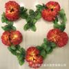 Festival Qingming Crisantemo Simulado Mimbre Cesta Suministros Sacrificiales Adornos Cadena de Flores Flor para Tumba con Decoración Funeral Flores Falsas Venta al por Mayor
