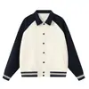 Chaqueta de Béisbol de Algodón Estilo Americano de Moda para Primavera y Otoño 380g Raglán Solapa Baseball Impresión Personalizada Versión Amplia Holgada Moda Disponible en Stock Venta al por Mayor