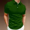 Camisa Polo de Verano Nueva Europea y Americana Transfronteriza Estampado Digital 3D Rayas Oscuras Camiseta Polo Casual de Manga Corta para Hombre
