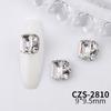 Internet Celebrous Explosive Nail Art Crystal Pile Drill Finished Super Flash Crooked Heart Retangular Right Angle Handmade Pearl Nail Ornament
