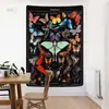 Tapiz Vintage de Mariposas, Mural de Carta de Especies Papillon para Dormitorio y Sala de Estar