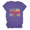 En un mundo donde Amazon eBay estación independiente casual cómoda de moda camiseta de mujer de cuello redondo de manga corta