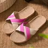 Zapatillas de Lino Estilo Nuevo Verano para Mujer Hogar Antideslizantes Pareja Zapatillas de Casa Sandalias Estilo Japonés Interior Suela Gruesa