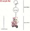 Novo Produto Transfronteiriço Mais Vendido Forma de Gato Rosa Pendente para Mochila Carro Decoração de Casa Gato Fofo Acrílico
