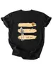 Camiseta feminina de manga curta, da Amazon, eBay, site independente, fashion, única e divertida, com estampa de caveira, abóbora e balão "well shit"
