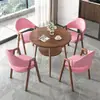 Juego de mesa y sillas de recepción y negociación de estilo minimalista nórdico para tiendas de té de leche y cafeterías, apartamentos y bed & breakfasts, mesa de comedor, mesa redonda pequeña para balcón