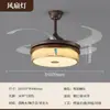 Nueva Lámpara de Techo Estilo Zen Estética Dinastía Song para Sala de Estar, Nuevo Estilo Chino Color Nogal Negro para Dormitorio, Comedor, Sala de Té