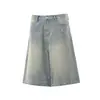 Shorts de Mezclilla Sueltos para Hombre Nb357 High Street Estilo Americano Diseño de Alta Gama Unisex con Estampado de Tinta y Adornos de Pedrería