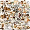 50 pegatinas vintage estilo alemán con citas de café, pegatinas dibujadas a mano de repostería y comida, papelería para agendas y pegatinas decorativas para botellas de agua