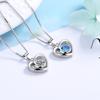Collar de plata de ley S925 con forma de corazón para mujer, cadena de clavícula, colgante de circonita de plata simple, nuevo producto transfronterizo, accesorios, estilo coreano popular.