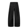 Pantalones de Pana para Hombre con Botones Diagonales Estilo Old Money, Pantalones Anchos Plisados Casuales Streetwear con un Aspecto Elegante y Caído