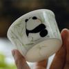 Copo de Cola Esmaltado com Panda Pintado à Mão, Copo de Cola de Mão, Xícara de Chá para Uso Doméstico