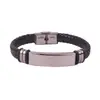 Mais Vendido na Amazon Europeu e Americano Simples Casual Pulseira de Aço Inoxidável Trançada de Couro Masculina Pulseira de Couro de Titânio Atacado