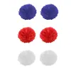 Amazon Decoração de Festa Temática Dia da Independência Americana Adereços Leques de Papel Descartáveis Bolas de Flores de Papel Bandeiras Guirlandas Faixas