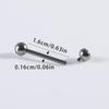 Piercing para lengua, anillo de aleación de titanio G23, paquete de taladro, rosca interna, clavo para lengua, barra recta de 14 g, clavo para lengua, clavo largo para oreja, pendiente para uña.