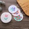 Esponja de algodón con pulpa de madera de flores redondas, esponja de paleta de madera comprimida que absorbe agua, cepillo, olla, fabricante de trapos de cocina, artefacto para lavar platos