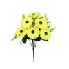 Flores Artificiales Transfronterizas 6 Cabezas de Frangipani Adornos de Decoración para Sala de Estar Estilo Pastoral Flores de Ingeniería Flores de Seda de Girasol