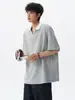 Camisa Polo de Color Bloqueado de Marca de Moda, Falso Dos Piezas para Hombre, Verano Retro Estilo Universitario Deportivo Manga Corta High Street Versátil Casual