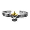 Pulseira de prata tailandesa Águia Dominadora pulseira de águia cabeça de águia asas de águia voando pulseira de águia de prata indiana moda masculina